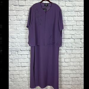 Positive Attitude Purple Dress Two Piece Set Size 24
